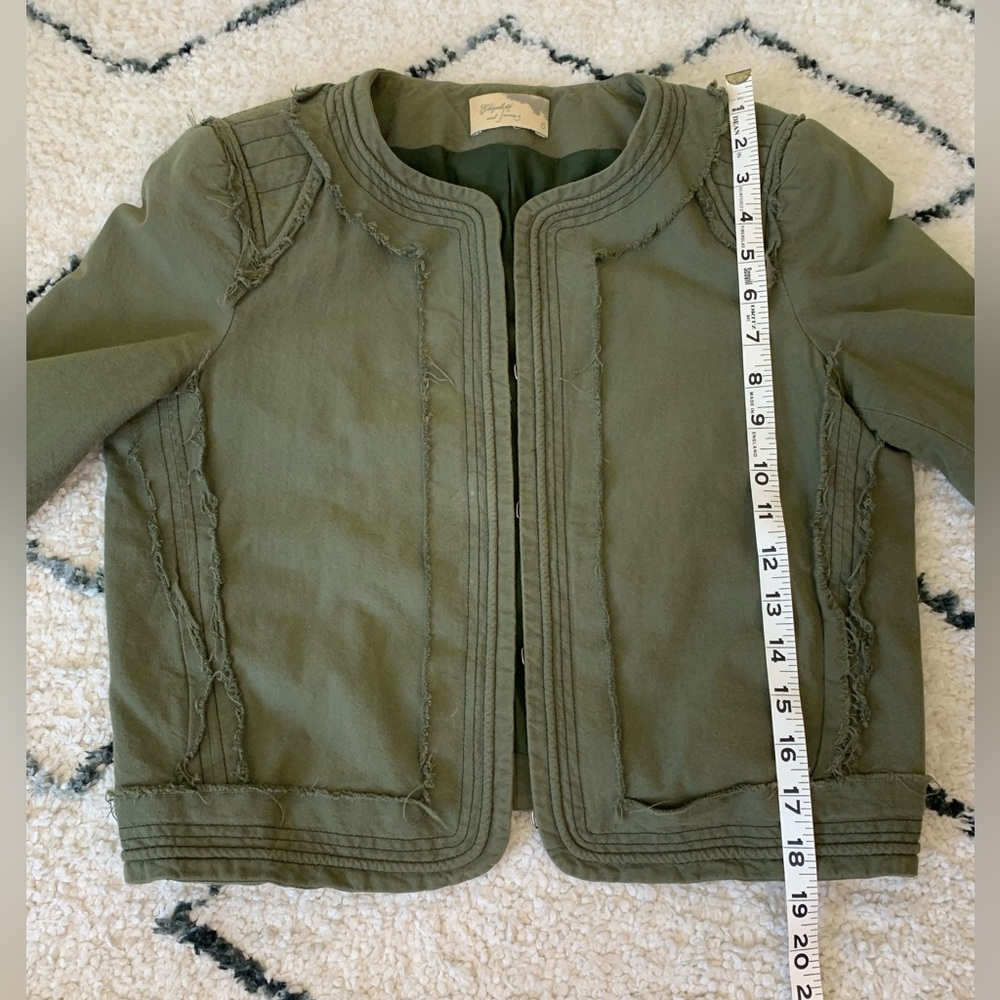 Elizabeth and James Olive Green Military Jacket 3/4 sleeves - Picture 10 of 13